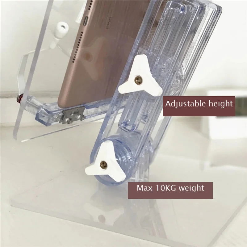Adjustable Transparent Acrylic Tablet Stand Reading Book Holder 180 Degree Flat Bracket Support For MacBook iPad Desktop Holder - Slobuy