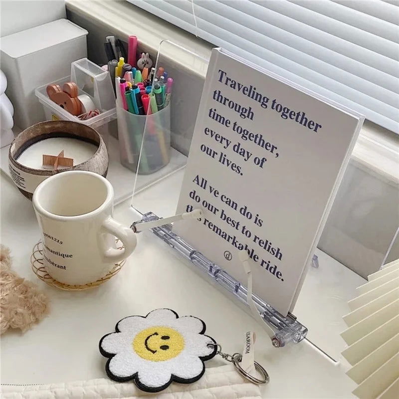 Adjustable Transparent Acrylic Tablet Stand Reading Book Holder 180 Degree Flat Bracket Support For MacBook iPad Desktop Holder - Slobuy
