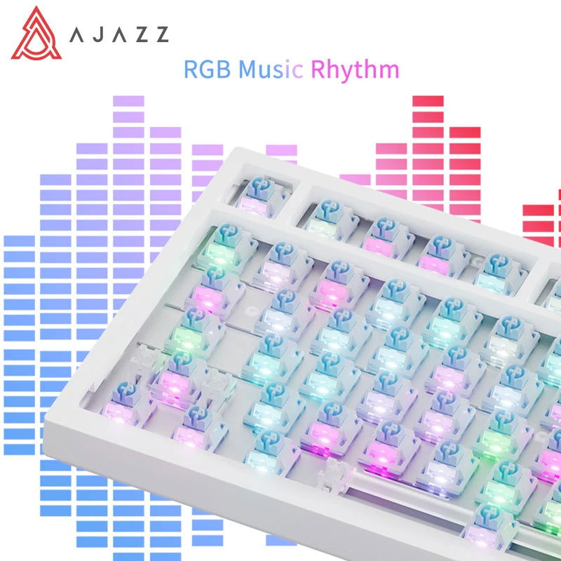 Ajazz Ak820 RGB Tri-Mode Gaming Mechanical Keyboard 82 Key Bluetooth 2.4GHz Wireless Gamer Keyboard Custom Gasket for Pc Laptop - Slobuy