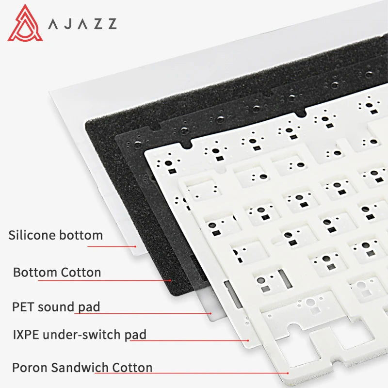 Ajazz Ak820 RGB Tri-Mode Gaming Mechanical Keyboard 82 Key Bluetooth 2.4GHz Wireless Gamer Keyboard Custom Gasket for Pc Laptop - Slobuy