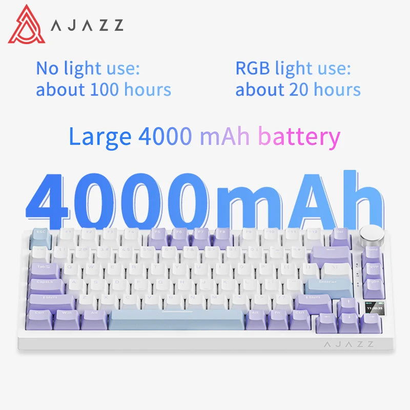 Ajazz Ak820 RGB Tri-Mode Gaming Mechanical Keyboard 82 Key Bluetooth 2.4GHz Wireless Gamer Keyboard Custom Gasket for Pc Laptop - Slobuy