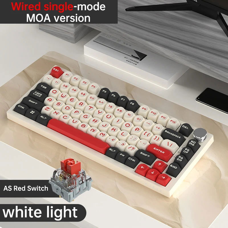 Ajazz Ak820 RGB Tri-Mode Gaming Mechanical Keyboard 82 Key Bluetooth 2.4GHz Wireless Gamer Keyboard Custom Gasket for Pc Laptop - Slobuy