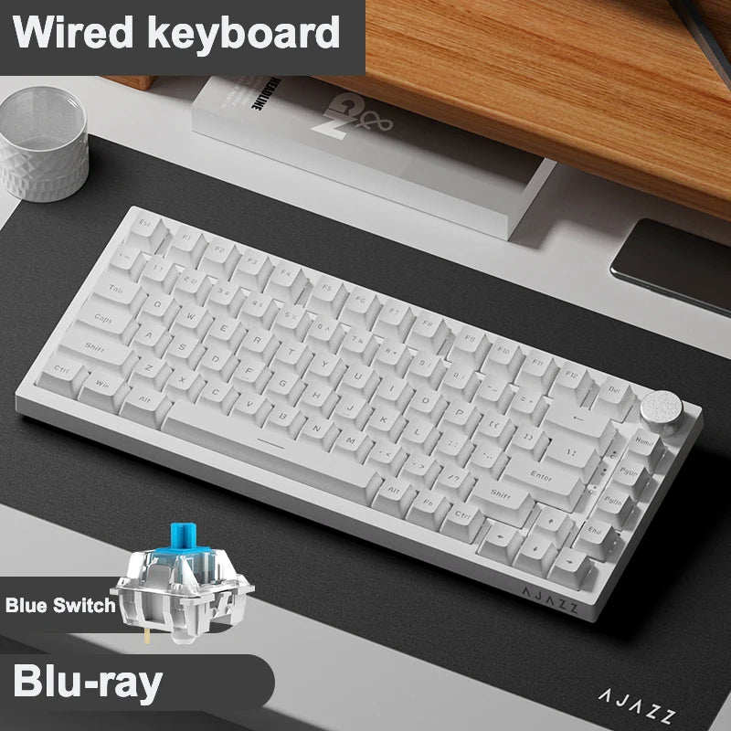 Ajazz Ak820 RGB Tri-Mode Gaming Mechanical Keyboard 82 Key Bluetooth 2.4GHz Wireless Gamer Keyboard Custom Gasket for Pc Laptop - Slobuy