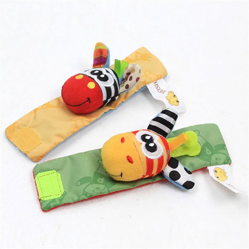 Baby Toys 0 6 12 Months Cute Stuffed Animals Baby Rattle Socks Wrist Baby Rattles Newborn Toys Make Sounds Games For Babies - Slobuy
