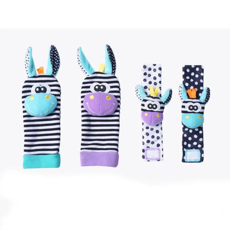 Baby Toys 0 6 12 Months Cute Stuffed Animals Baby Rattle Socks Wrist Baby Rattles Newborn Toys Make Sounds Games For Babies - Slobuy
