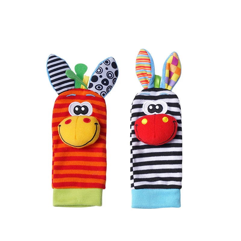 Baby Toys 0 6 12 Months Cute Stuffed Animals Baby Rattle Socks Wrist Baby Rattles Newborn Toys Make Sounds Games For Babies - Slobuy