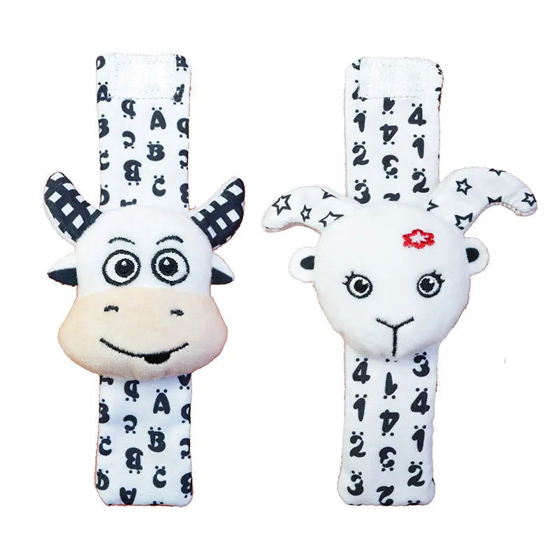 Baby Toys 0 6 12 Months Cute Stuffed Animals Baby Rattle Socks Wrist Baby Rattles Newborn Toys Make Sounds Games For Babies - Slobuy