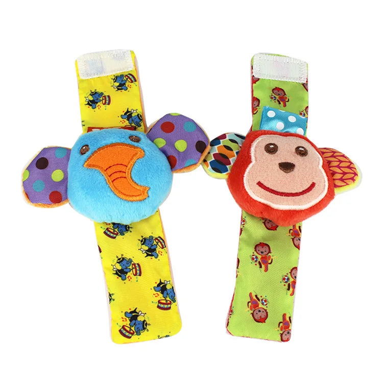 Baby Toys 0 6 12 Months Cute Stuffed Animals Baby Rattle Socks Wrist Baby Rattles Newborn Toys Make Sounds Games For Babies - Slobuy