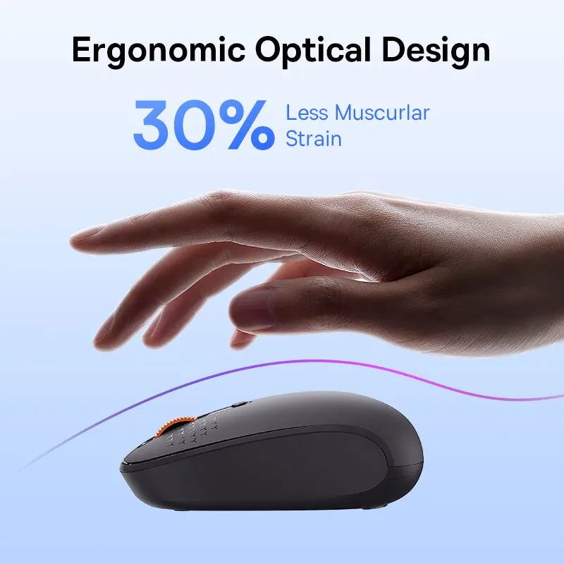Baseus F01B Mouse Wireless Bluetooth 5.0 Mouse 1600 DPI Silent Click For MacBook Tablet Laptop PC Gaming Accessories - Slobuy