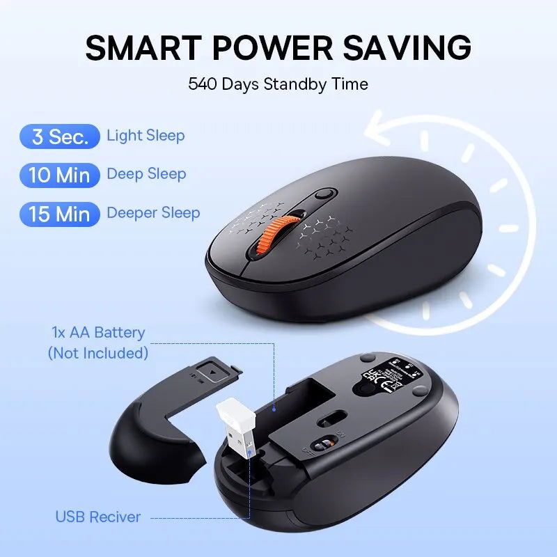Baseus F01B Mouse Wireless Bluetooth 5.0 Mouse 1600 DPI Silent Click For MacBook Tablet Laptop PC Gaming Accessories - Slobuy