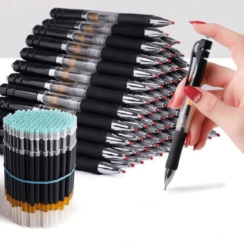 23pcs Retractable Ballpoint Pen Large Capacity 0.5mm Ballpoint Pen Black/Red/Blue Replaceable Refill Stationery School Supplies - Slobuy