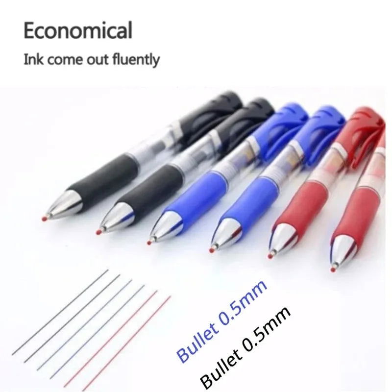23pcs Retractable Ballpoint Pen Large Capacity 0.5mm Ballpoint Pen Black/Red/Blue Replaceable Refill Stationery School Supplies - Slobuy