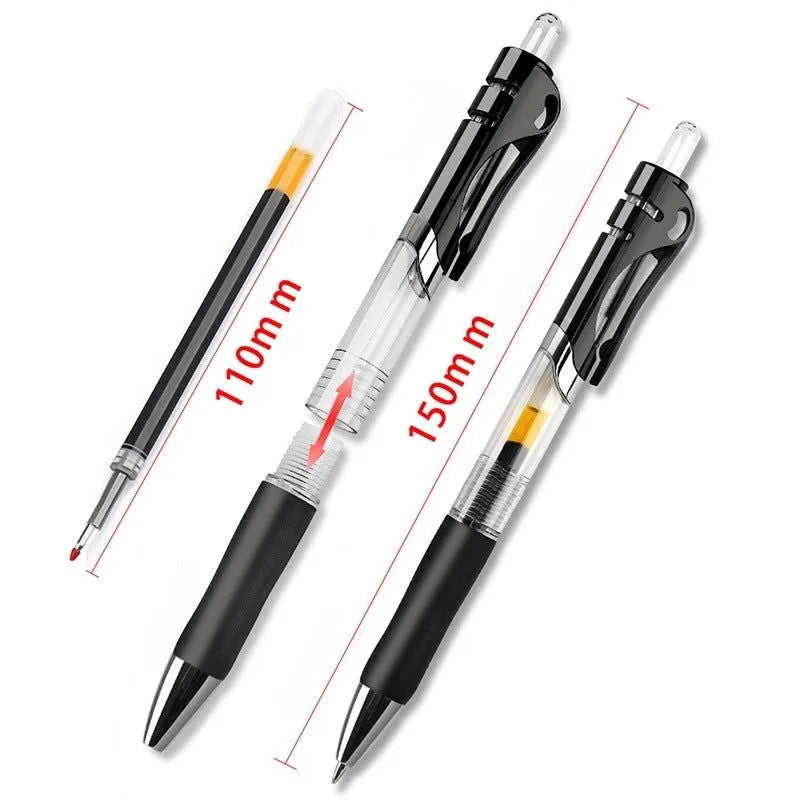 23pcs Retractable Ballpoint Pen Large Capacity 0.5mm Ballpoint Pen Black/Red/Blue Replaceable Refill Stationery School Supplies - Slobuy