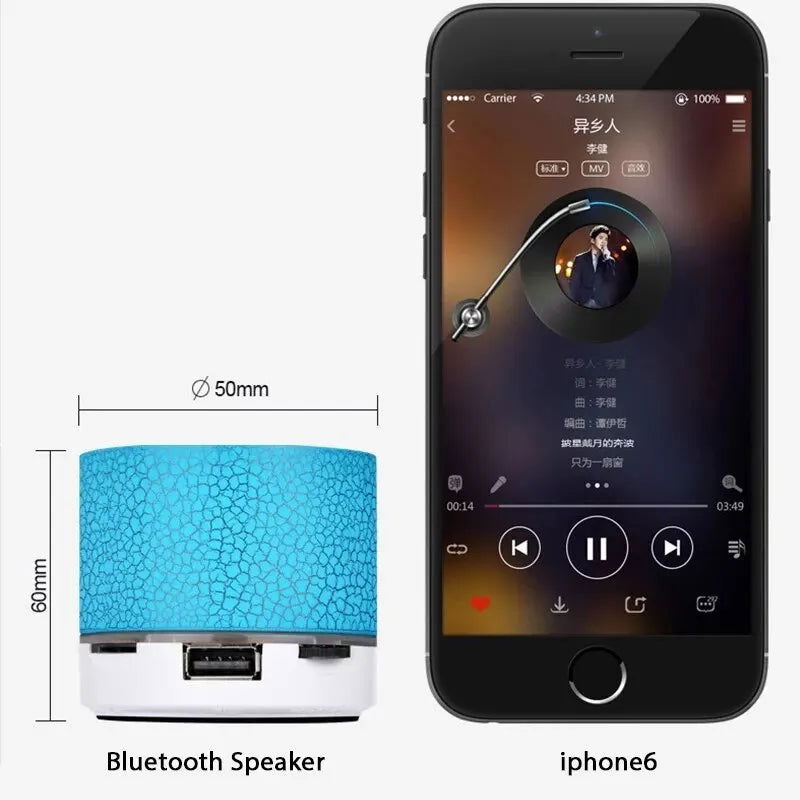 Bluetooth Mini Speaker Wireless Speaker Colorful LED TF Card USB Subwoofer Portable MP3 Music Sound Column For PC Phone - Slobuy