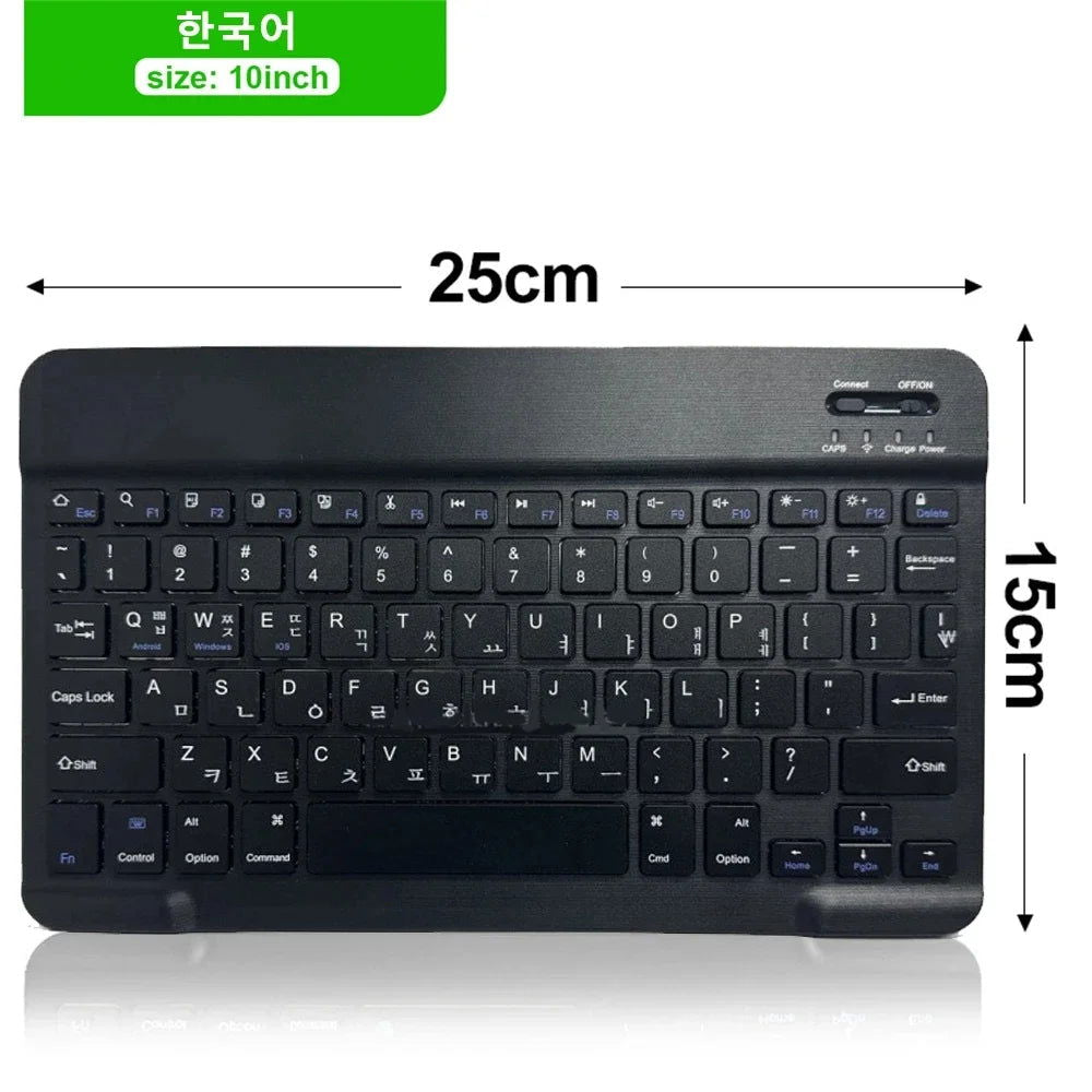 Bluetooth Wireless Keyboard Mouse For IOS Android Windows Tablet For iPad Air Mini Pro Spanish Korean Portugal Russian Keyboard - Slobuy