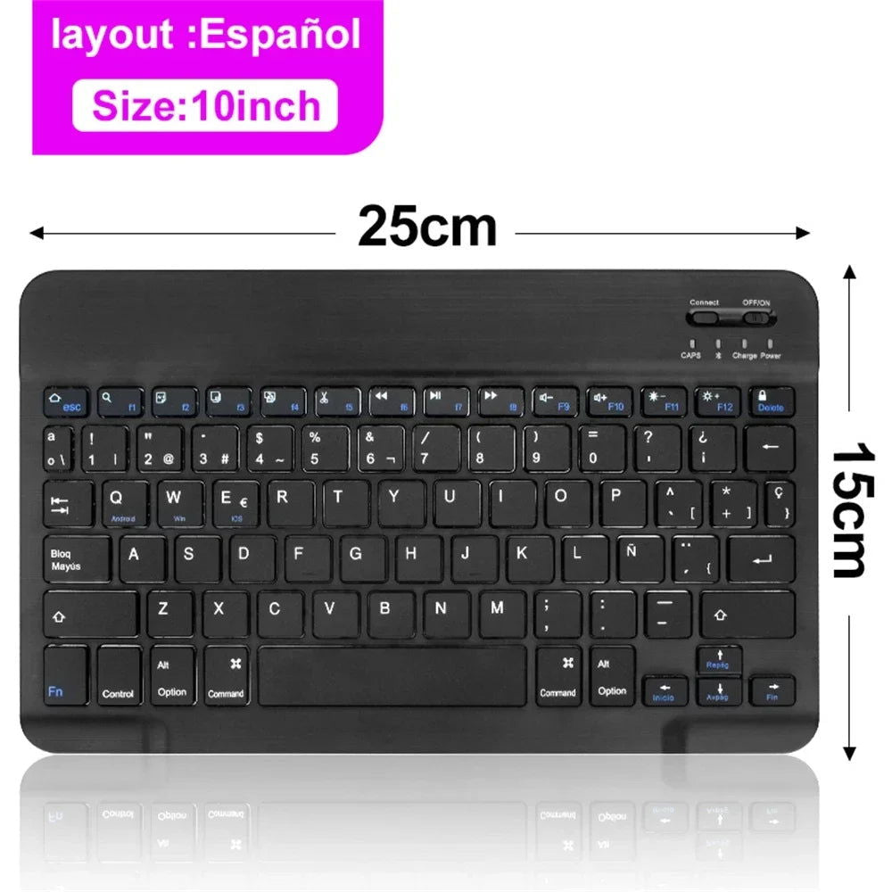 Bluetooth Wireless Keyboard Mouse For IOS Android Windows Tablet For iPad Air Mini Pro Spanish Korean Portugal Russian Keyboard - Slobuy