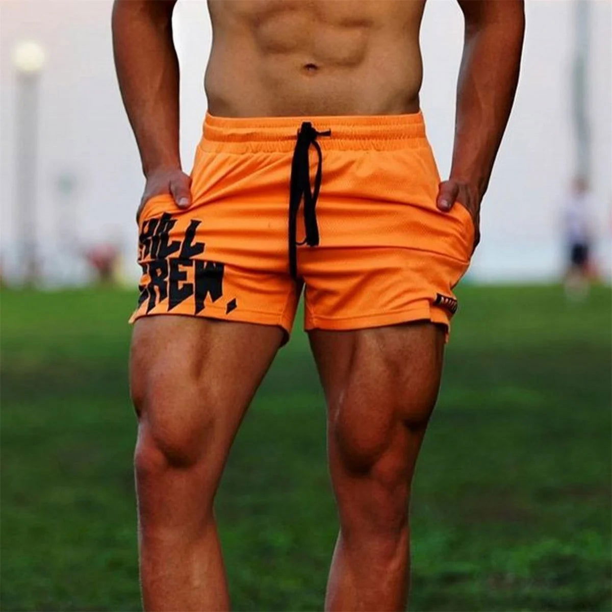 Bodybuilding Shorts Men Summer Running Sport Gym Fitness Breathable Mesh Bermuda Boxing Training Male Quick Dry Beach Pants - Slobuy
