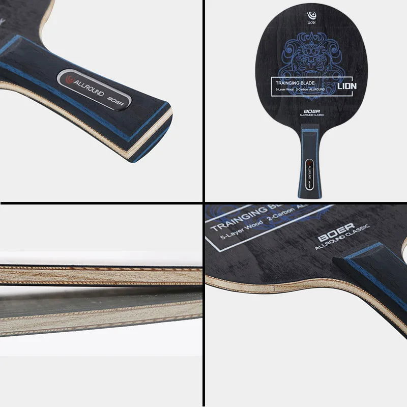 Boer Lion Table Tennis Blade 5+2 Wood Ping Pong Blade Good for Attack with Fine Control - Slobuy