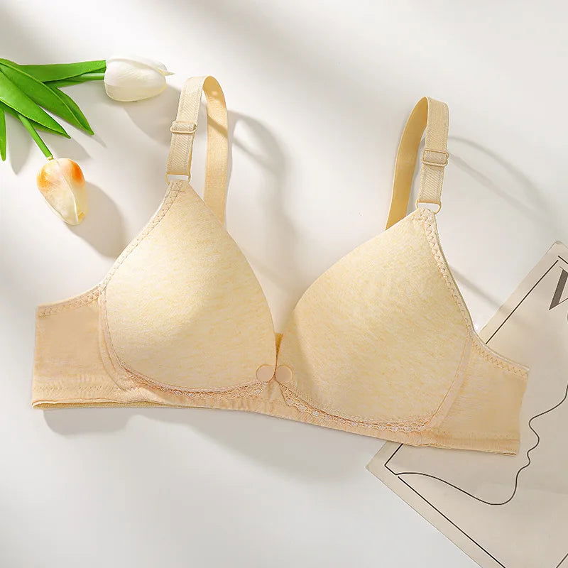 Boneless Nursing Bra Maternity Bra Maternity Clothing Pure Cotton Prevent Sagging Breastfeeding Women Nursing Underwear - Slobuy