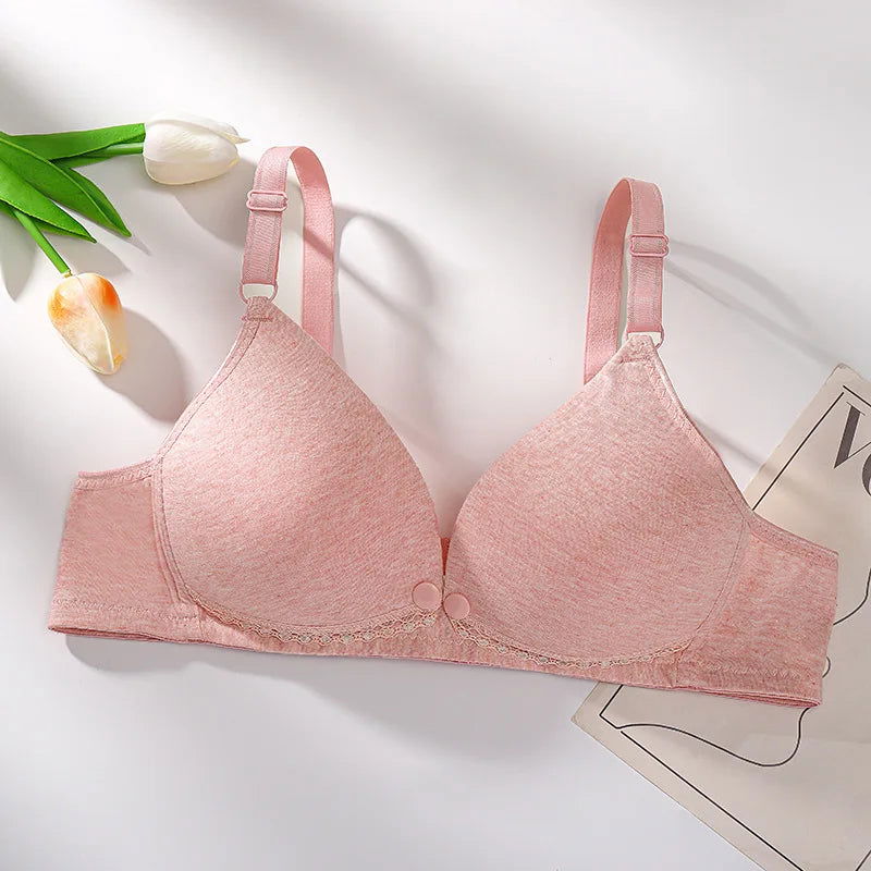 Boneless Nursing Bra Maternity Bra Maternity Clothing Pure Cotton Prevent Sagging Breastfeeding Women Nursing Underwear - Slobuy