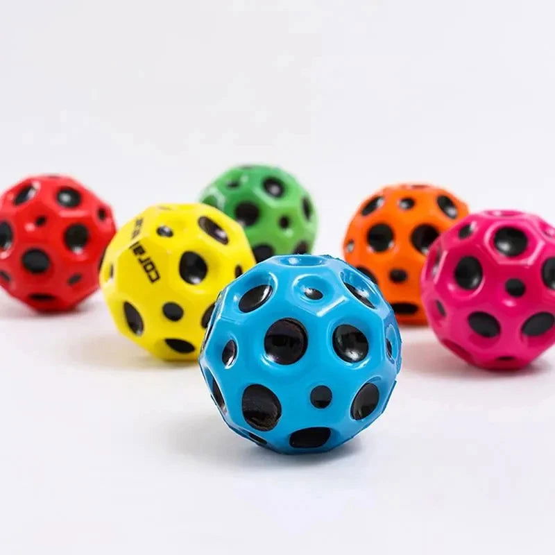 Bouncy Balls Rubber High Bouncing Balls for Kids Sensory Fidget Toys Stress Relief Hole Ball Sports Training Ball Outdoor Games - Slobuy