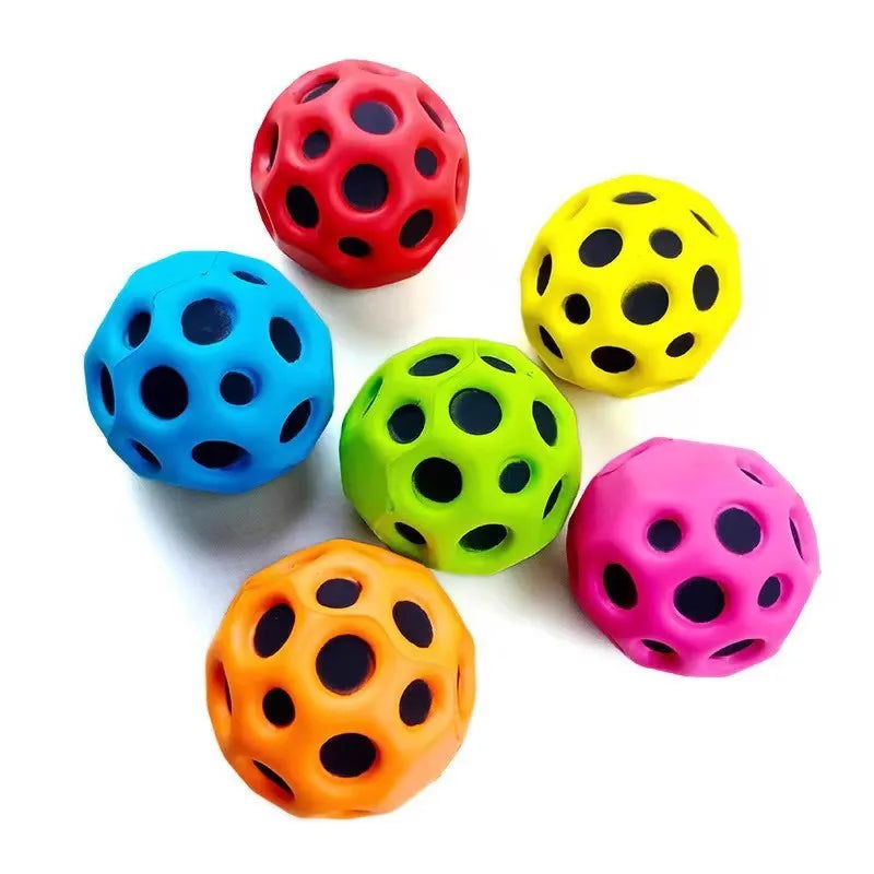 Bouncy Balls Rubber High Bouncing Balls for Kids Sensory Fidget Toys Stress Relief Hole Ball Sports Training Ball Outdoor Games - Slobuy