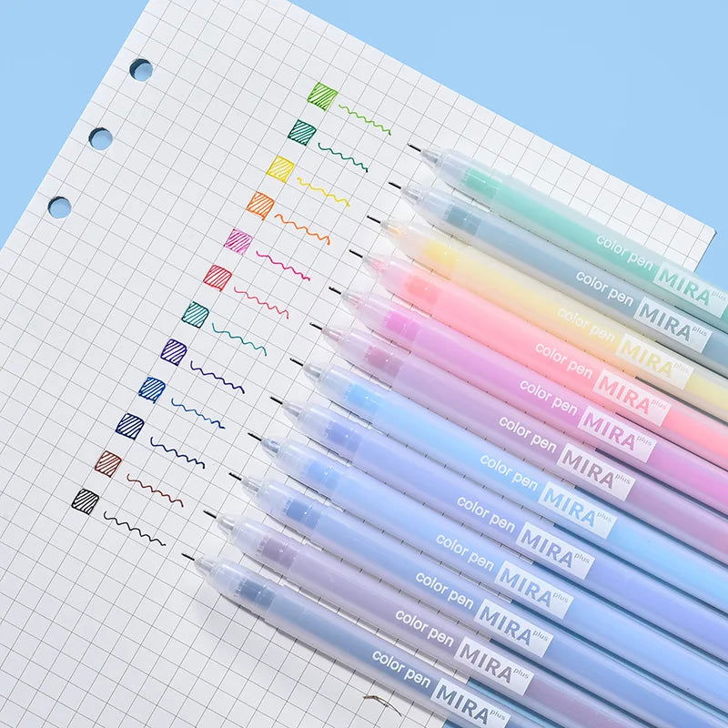 24/12PCS/Box Color Gel Pen Refill Set Kawaii 0.5mm Candy Colors Ballpoint Pens Student Office Writing Pens School Stationery - Slobuy
