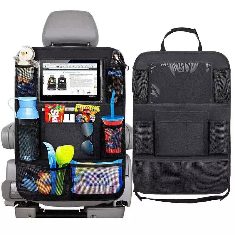 Car Backseat Organizer with Touch Screen Tablet Holder Auto Storage Pockets Cover Car Seat Back Protectors Car Accessories - Slobuy