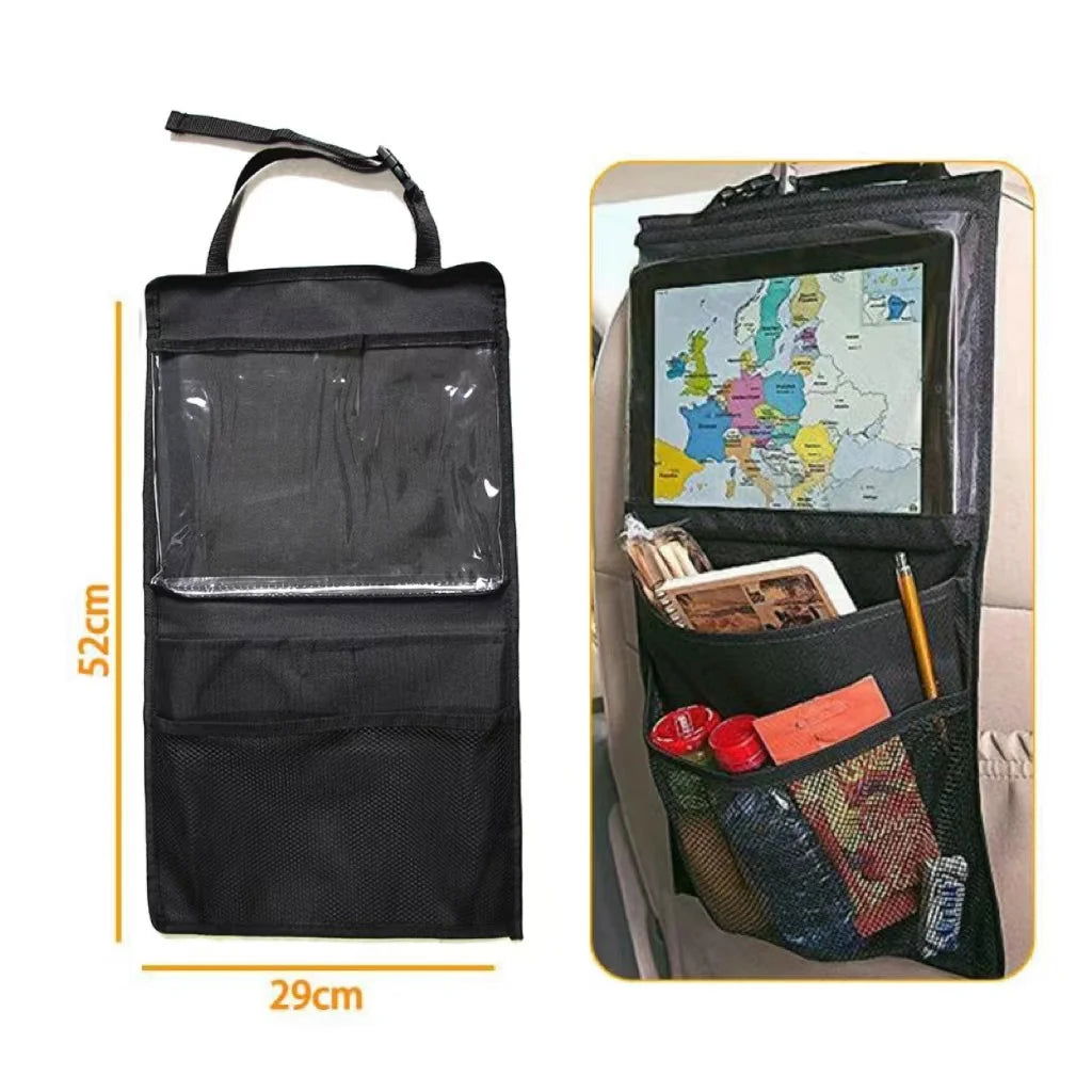 Car Backseat Organizer with Touch Screen Tablet Holder Auto Storage Pockets Cover Car Seat Back Protectors Car Accessories - Slobuy