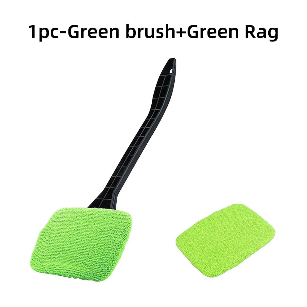 Car Window Cleaner Brush Kit Windshield Cleaning Wash Tool Inside Interior Auto Glass Wiper with Long Handle Car Accessories - Slobuy