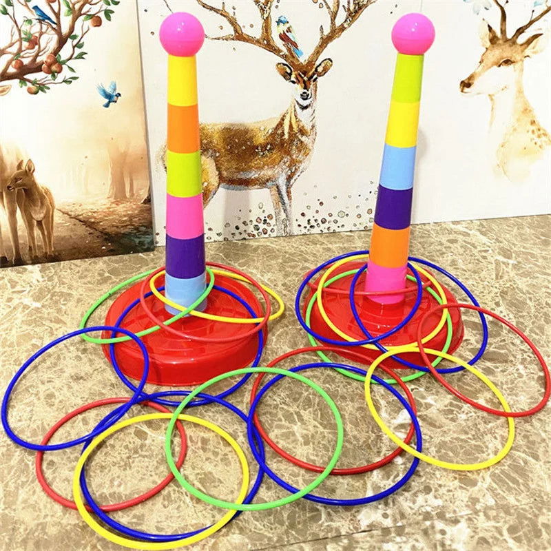 Children Throw Circle Game Ferrule Stacked Toys Fun Indoor Outdoor Parent-Child Interactive Circle Layers Early Education Gift - Slobuy