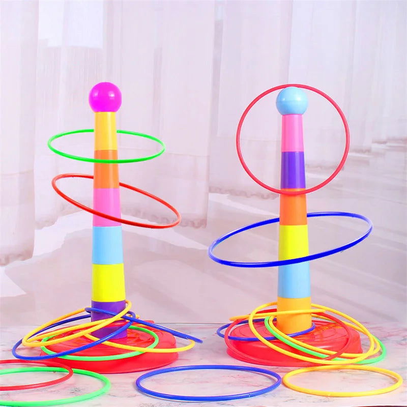 Children Throw Circle Game Ferrule Stacked Toys Fun Indoor Outdoor Parent-Child Interactive Circle Layers Early Education Gift - Slobuy
