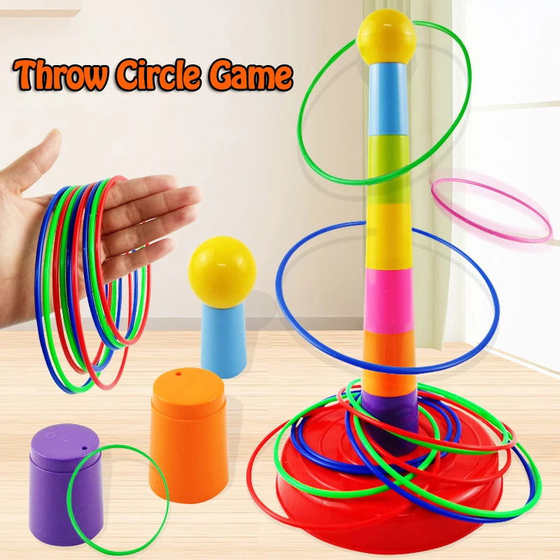 Children Throw Circle Game Ferrule Stacked Toys Fun Indoor Outdoor Parent-Child Interactive Circle Layers Early Education Gift - Slobuy
