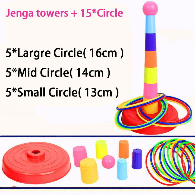 Children Throw Circle Game Ferrule Stacked Toys Fun Indoor Outdoor Parent-Child Interactive Circle Layers Early Education Gift - Slobuy