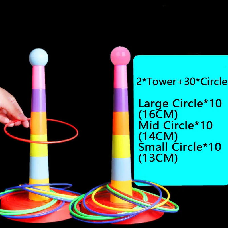 Children Throw Circle Game Ferrule Stacked Toys Fun Indoor Outdoor Parent-Child Interactive Circle Layers Early Education Gift - Slobuy