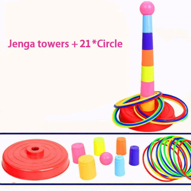 Children Throw Circle Game Ferrule Stacked Toys Fun Indoor Outdoor Parent-Child Interactive Circle Layers Early Education Gift - Slobuy