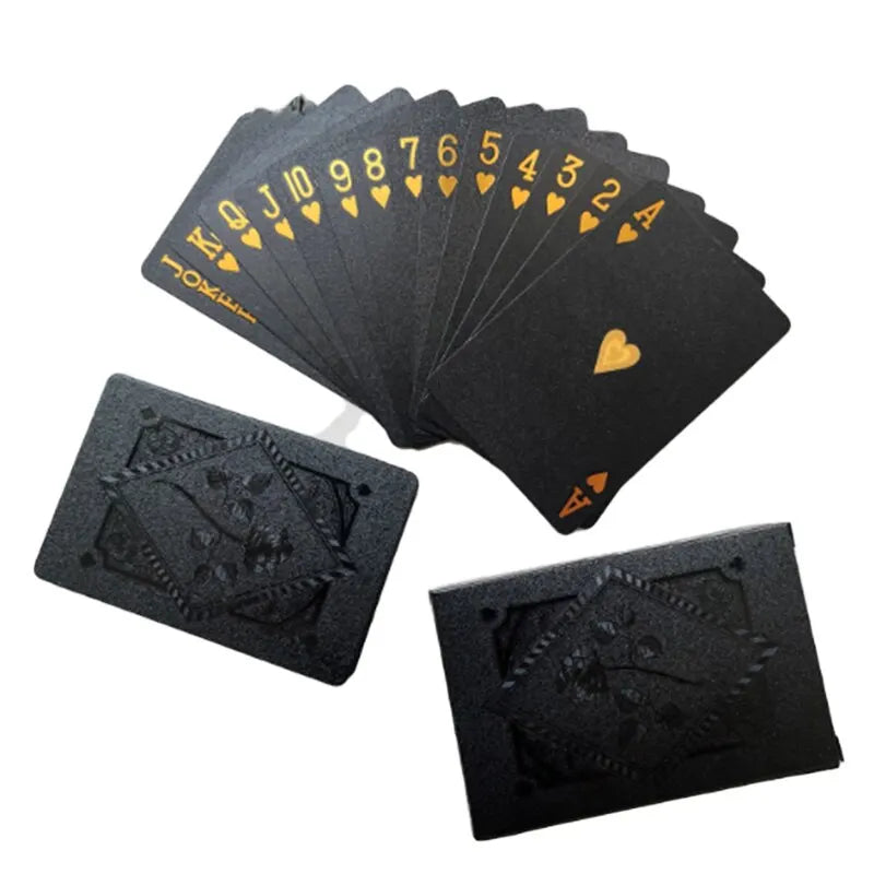 Color Black Gold Playing Card Game Card Group Waterproof Poker Suit Magic Dmagic Package Board Game Gift Collection - Slobuy