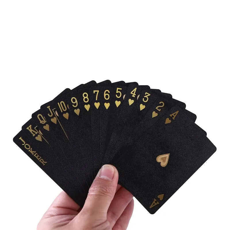Color Black Gold Playing Card Game Card Group Waterproof Poker Suit Magic Dmagic Package Board Game Gift Collection - Slobuy