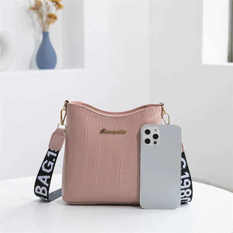 Crocodile Messenger Bags For Women Luxury High Quality Ladies Handbags Bucket Bag Pu Leather Crossbody Shoulder Bag Female - Slobuy