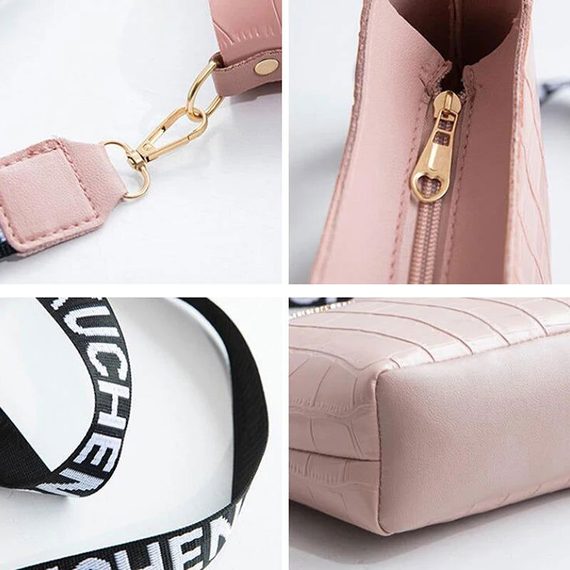 Crocodile Messenger Bags For Women Luxury High Quality Ladies Handbags Bucket Bag Pu Leather Crossbody Shoulder Bag Female - Slobuy