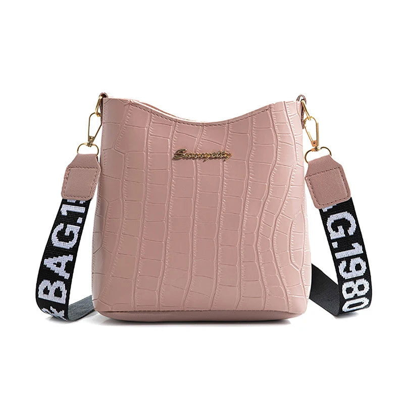 Crocodile Messenger Bags For Women Luxury High Quality Ladies Handbags Bucket Bag Pu Leather Crossbody Shoulder Bag Female - Slobuy