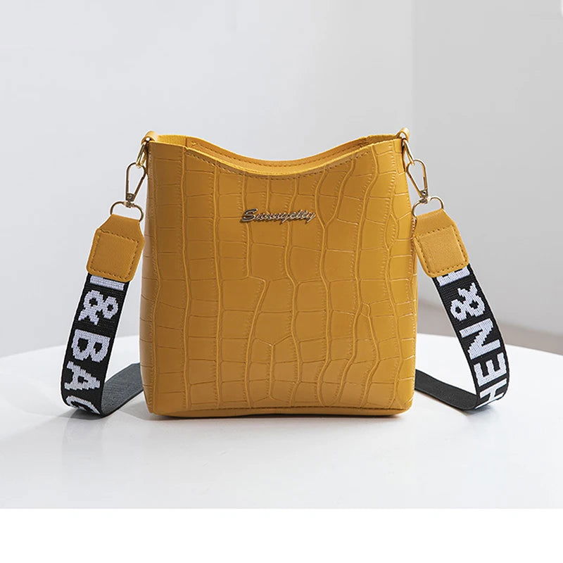 Crocodile Messenger Bags For Women Luxury High Quality Ladies Handbags Bucket Bag Pu Leather Crossbody Shoulder Bag Female - Slobuy
