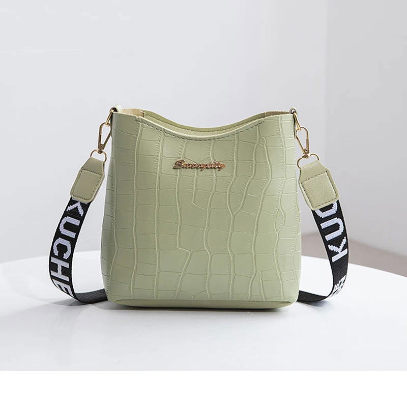 Crocodile Messenger Bags For Women Luxury High Quality Ladies Handbags Bucket Bag Pu Leather Crossbody Shoulder Bag Female - Slobuy