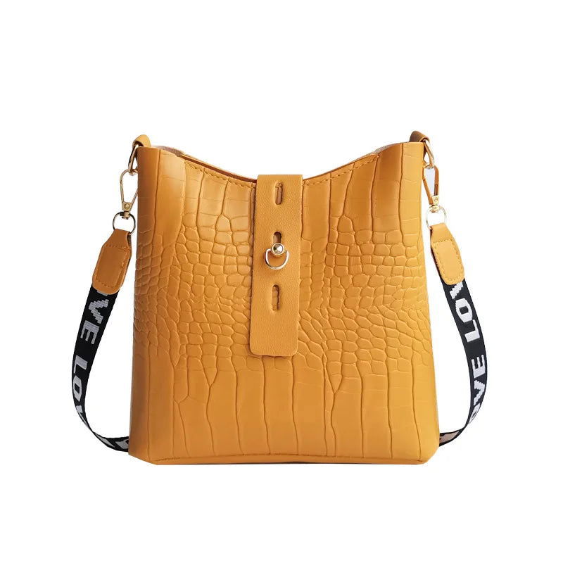 Crocodile Messenger Bags For Women Luxury High Quality Ladies Handbags Bucket Bag Pu Leather Crossbody Shoulder Bag Female - Slobuy