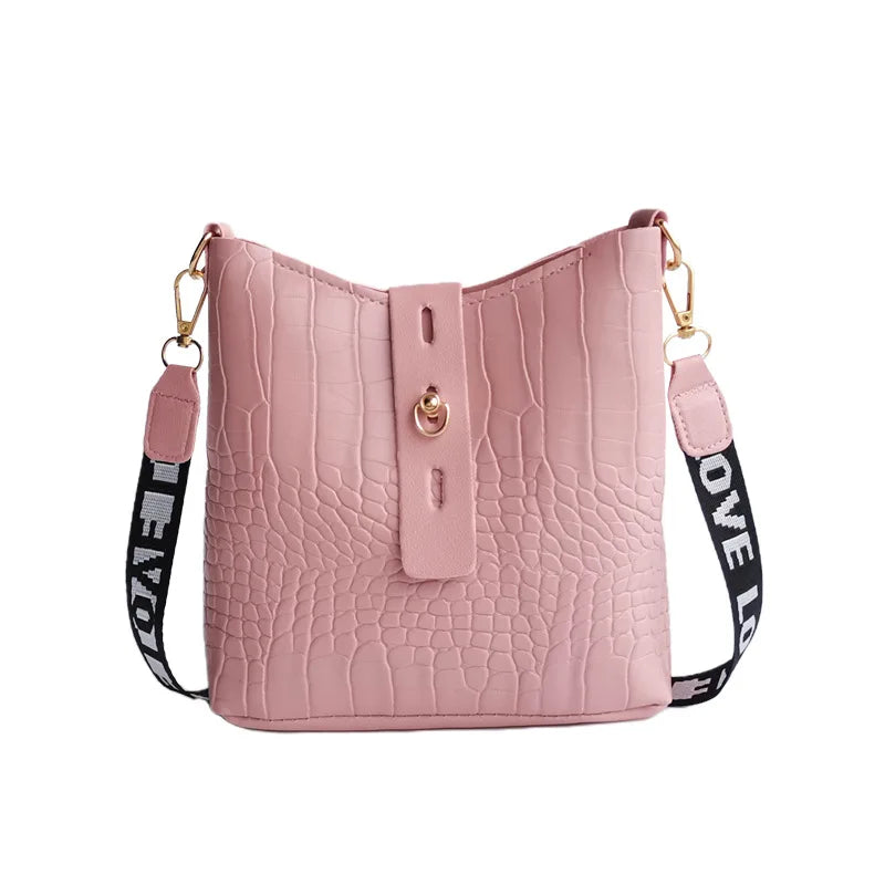 Crocodile Messenger Bags For Women Luxury High Quality Ladies Handbags Bucket Bag Pu Leather Crossbody Shoulder Bag Female - Slobuy