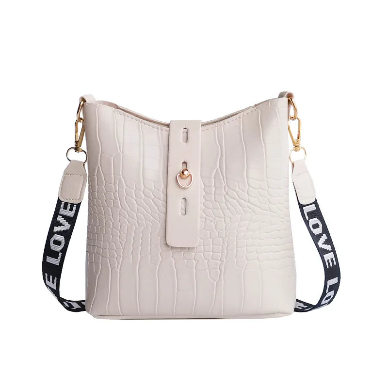 Crocodile Messenger Bags For Women Luxury High Quality Ladies Handbags Bucket Bag Pu Leather Crossbody Shoulder Bag Female - Slobuy