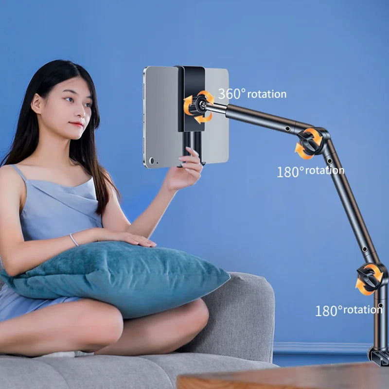 Desk Alloy Long Arm Tablet Bracket Adjustable Foldable Tablet Stand Support Flexible Folding Holder for IPad Pro Pad Accessories - Slobuy