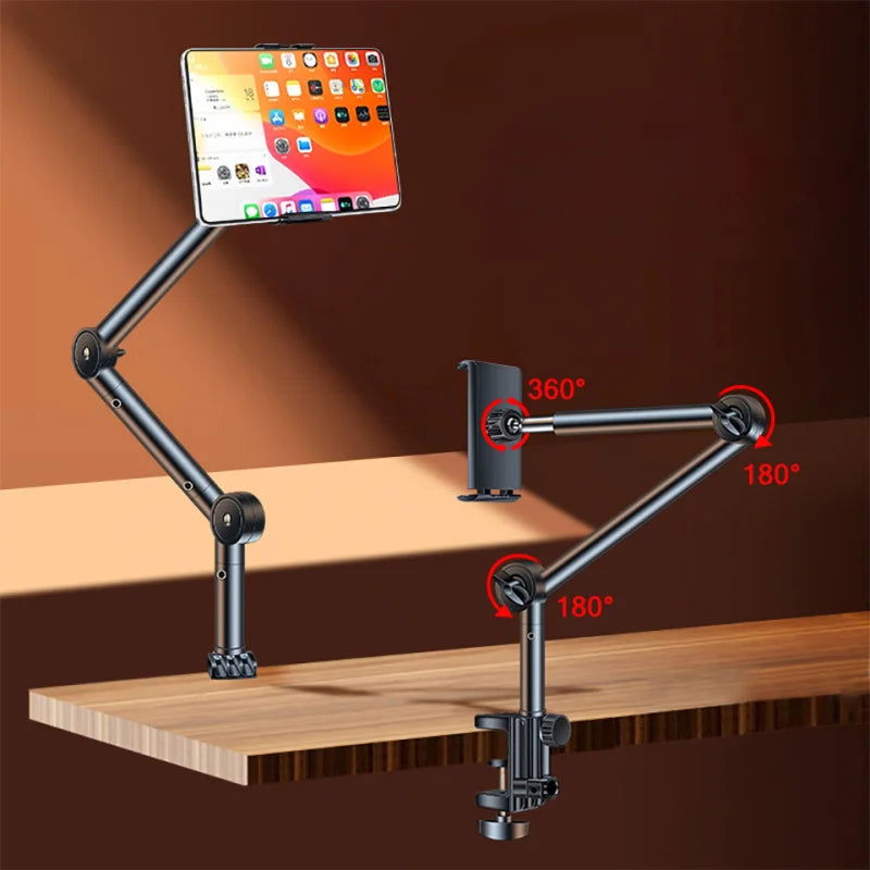 Desk Alloy Long Arm Tablet Bracket Adjustable Foldable Tablet Stand Support Flexible Folding Holder for IPad Pro Pad Accessories - Slobuy