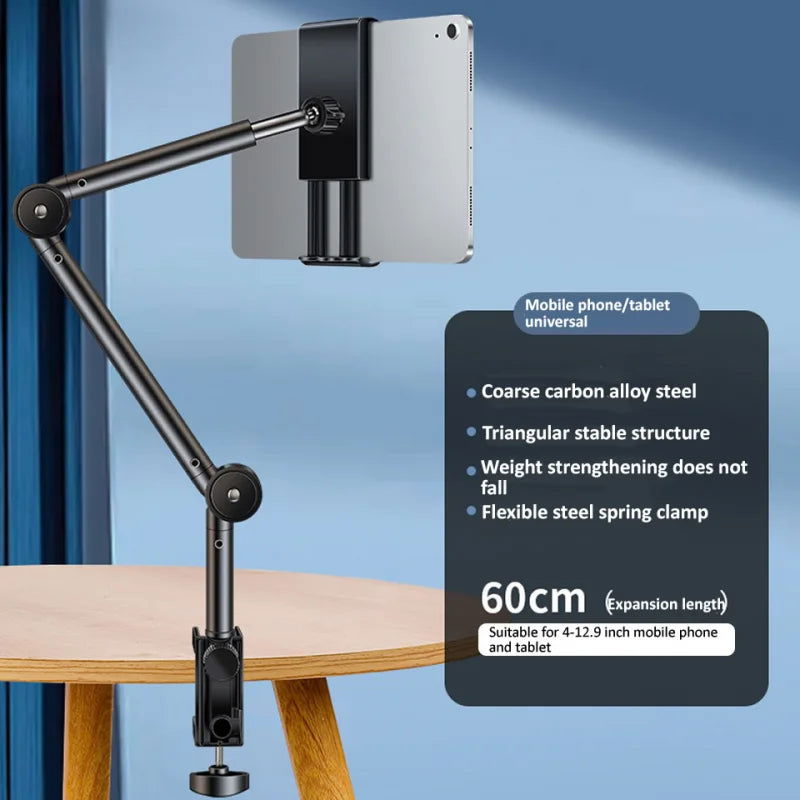 Desk Alloy Long Arm Tablet Bracket Adjustable Foldable Tablet Stand Support Flexible Folding Holder for IPad Pro Pad Accessories - Slobuy