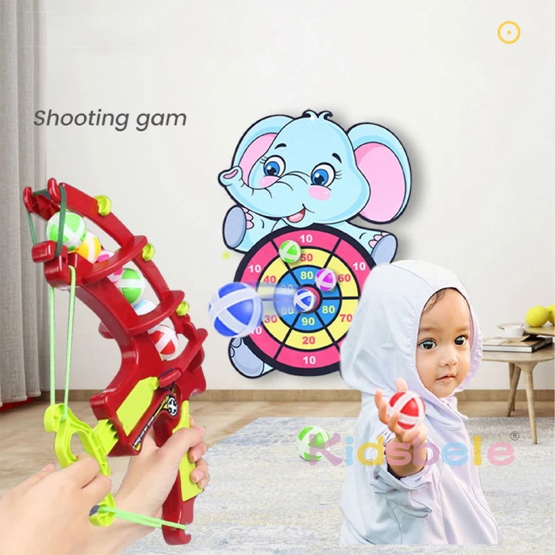 Dinosaur Sticky Ball Bow Target Dartboard Elephant Educational Toy Kids Slingshot Play Arrow Toy Set Children Outdoor Game Toys - Slobuy